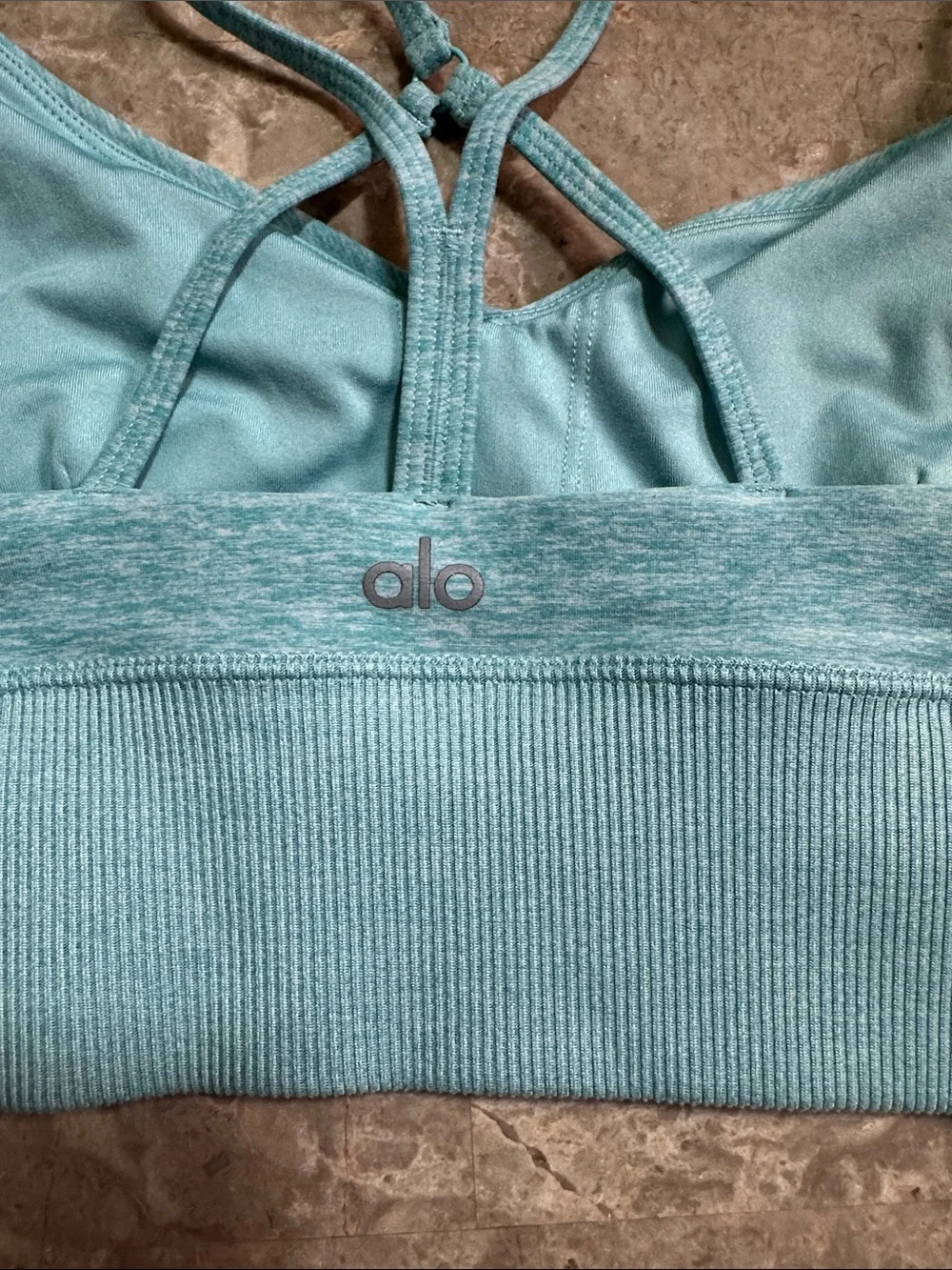 ALO Yoga Sky Blue Strappy Sports Bralette